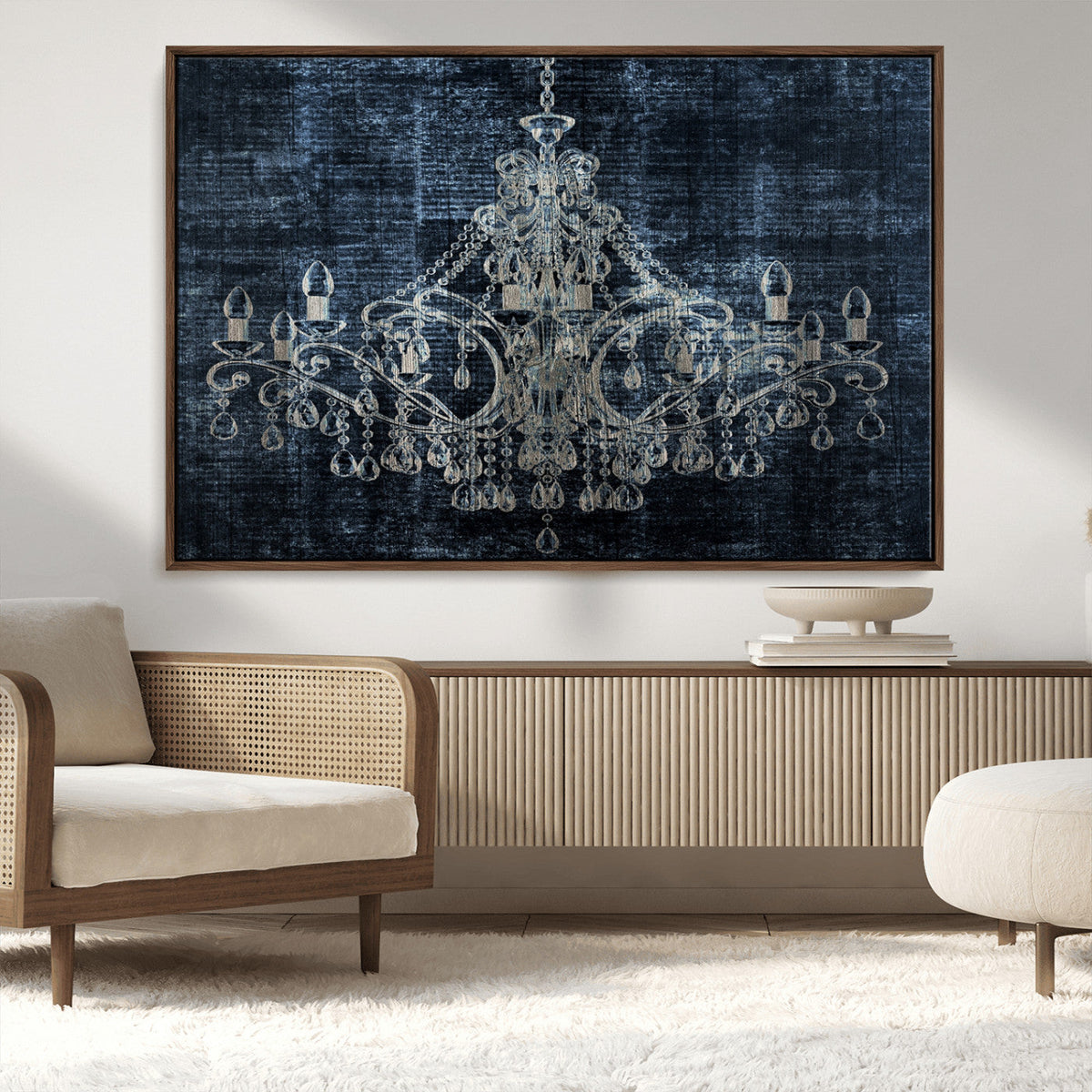 Dark Chandelier Wall Art Canvas Print