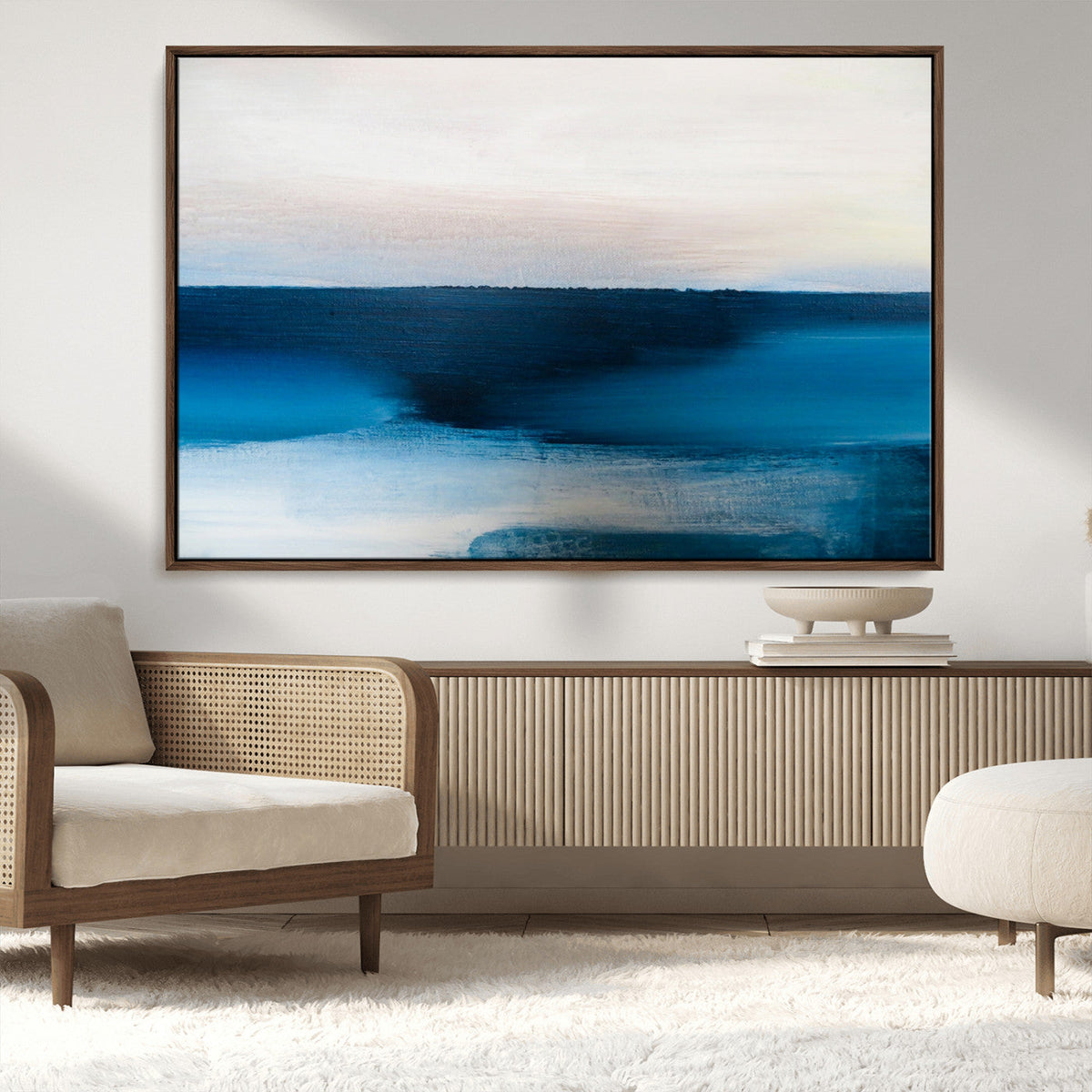 Dark Blue Abstract Wall Art Canvas Print