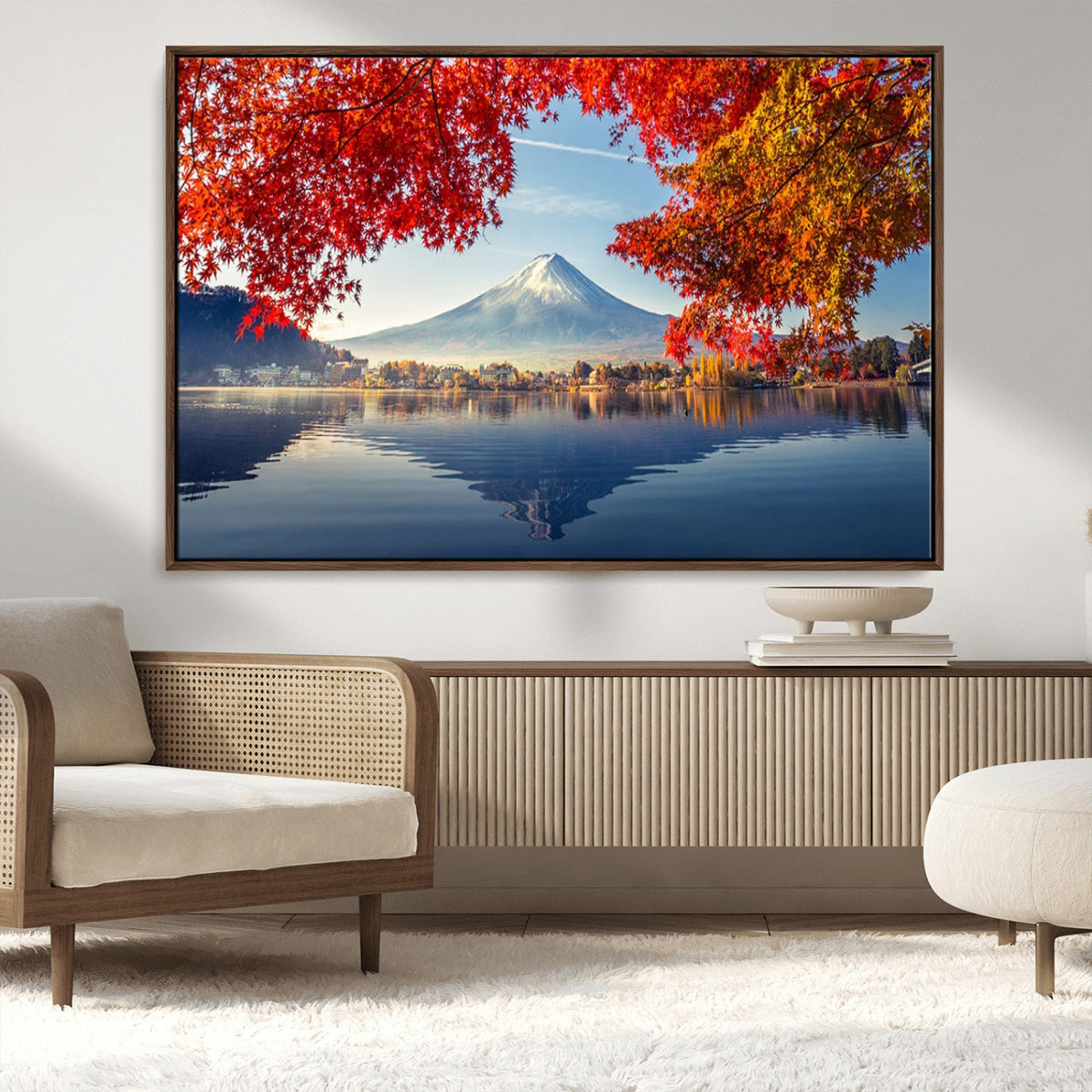 Mount Fuji Canvas Wall Art Japan Autumn Mountain Canvas