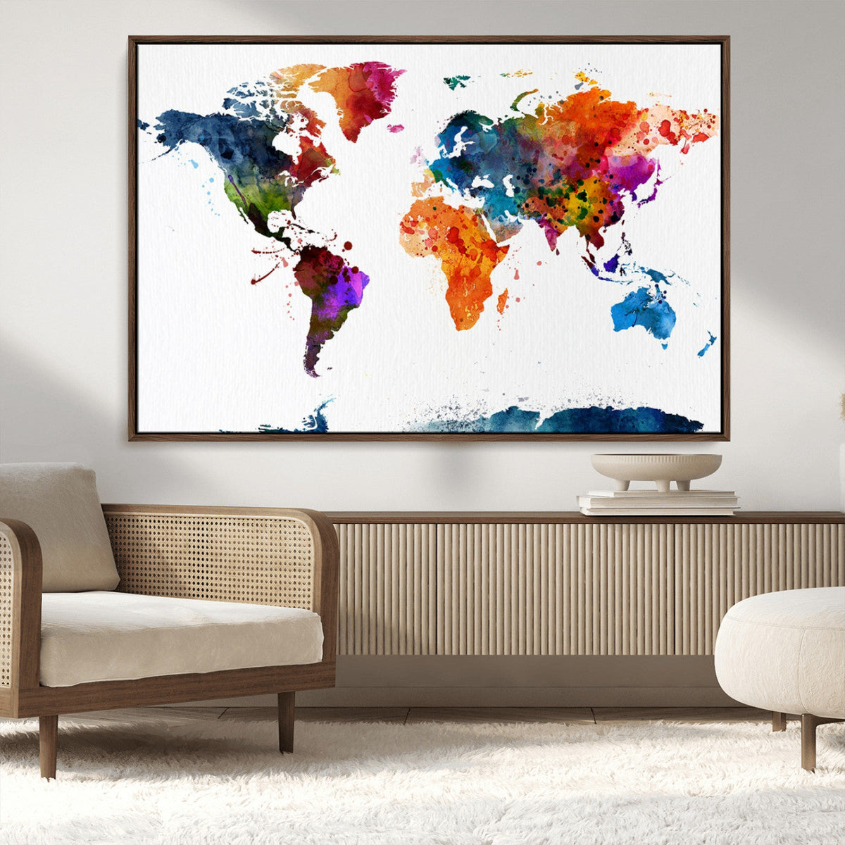 World Map Canvas Print – Detailed Map of the World Wall Art