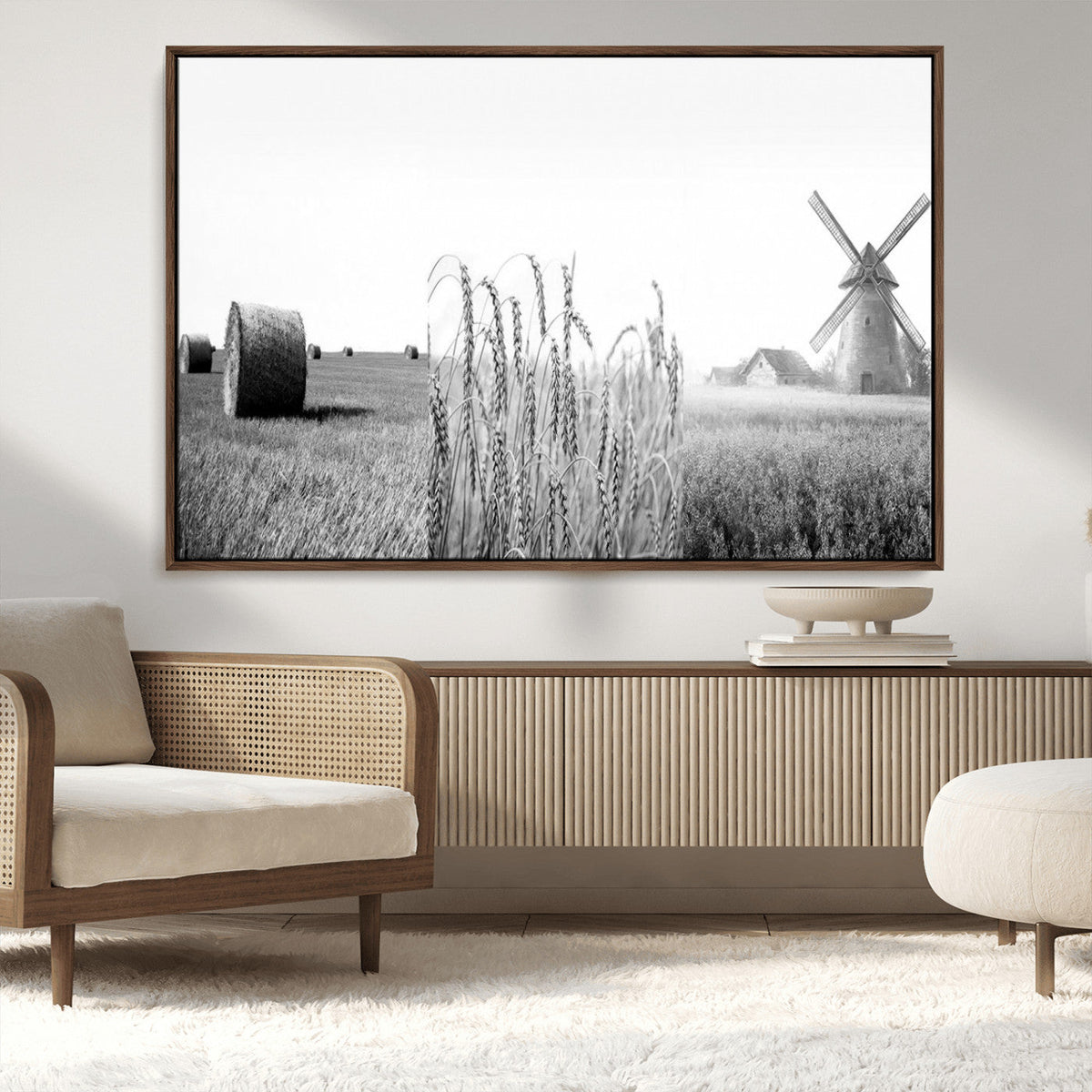 Vintage Farmhouse Black and White Triptych Wall Art – Giclee