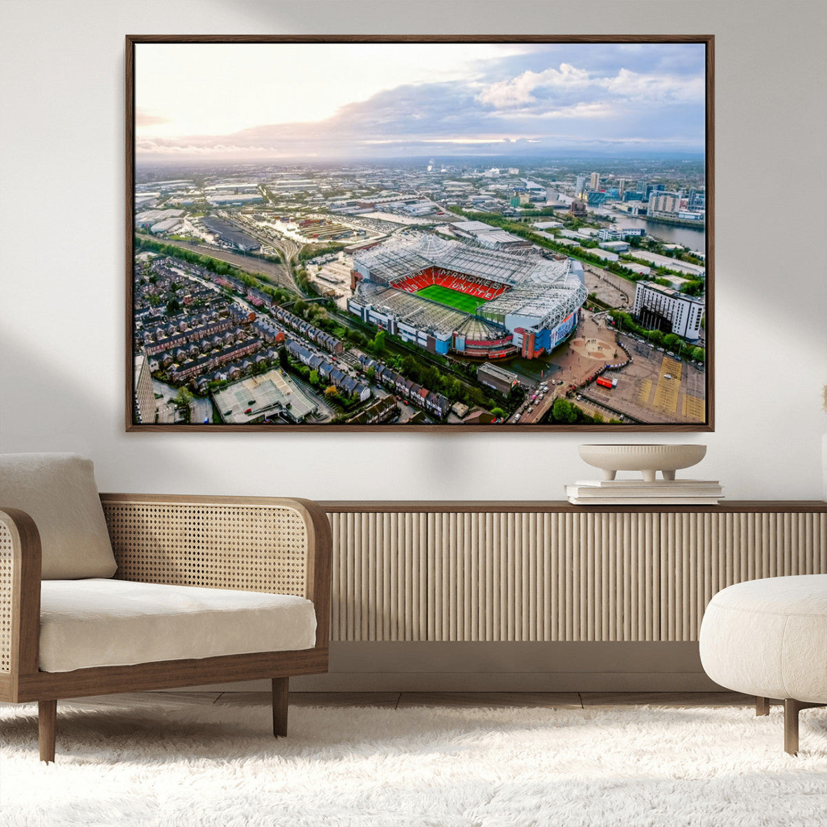 Old Trafford Manchester United Stadium Wall Art Canvas Print