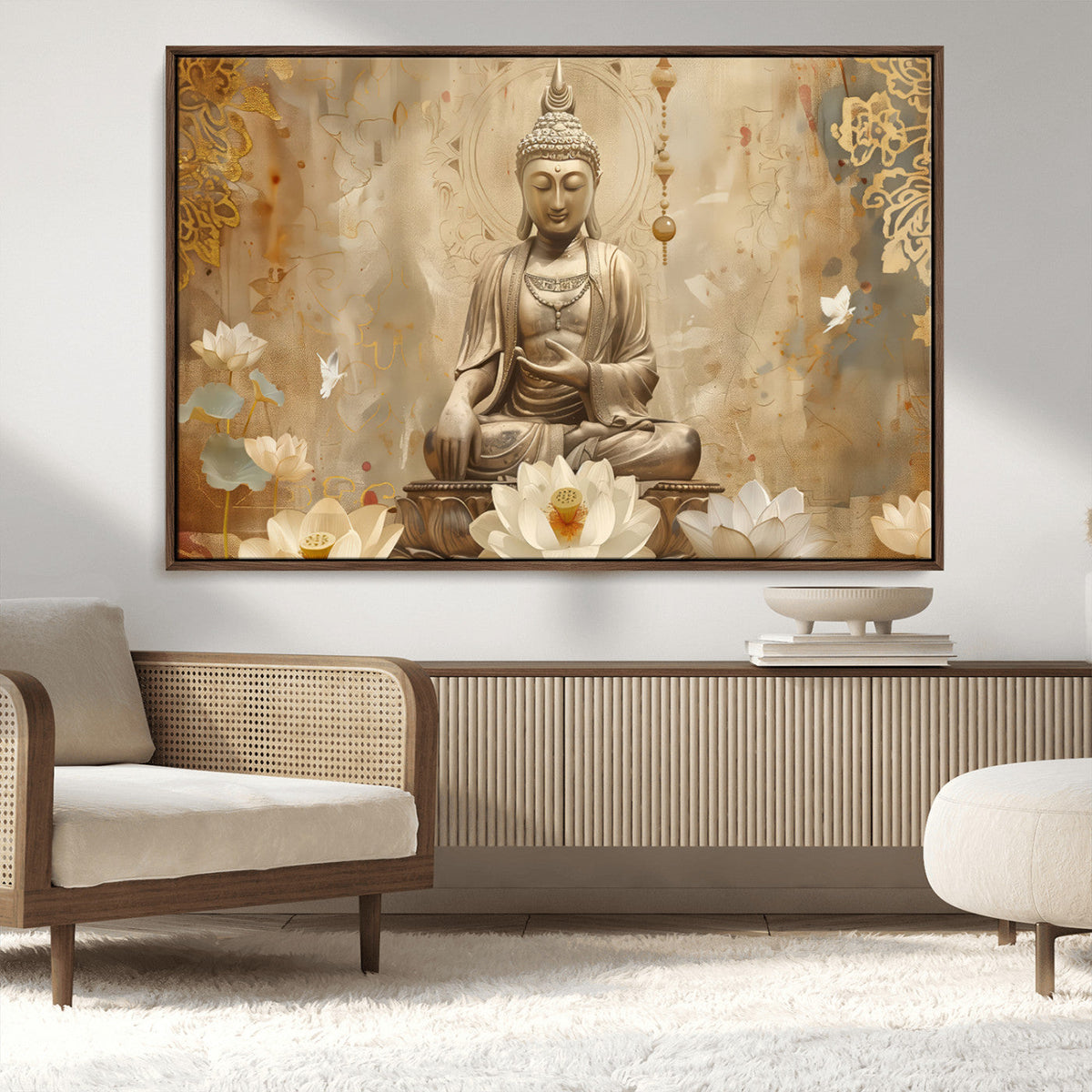Buddha Wall Art Canvas Print, Buddha Meditation Room Decor,