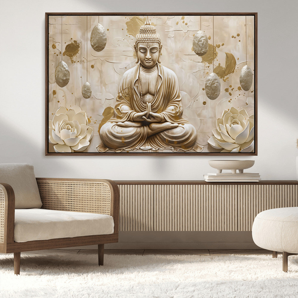 Serene Buddha Wall Art | Yoga Room Decor and Meditation Wall