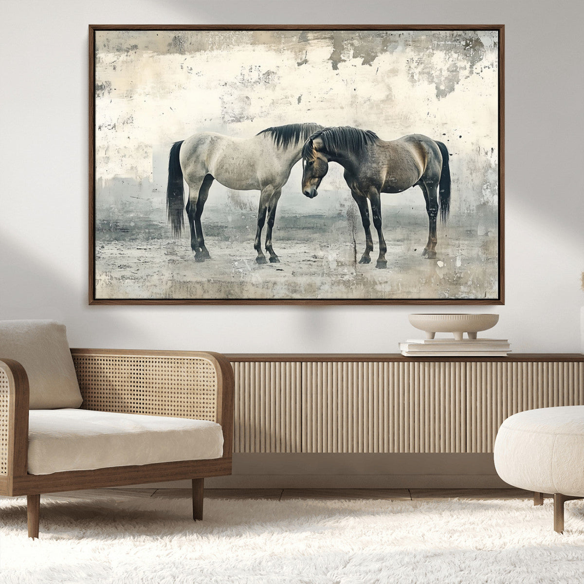 Chines Style Majestic Horses Wall Art | Ready to Hang and