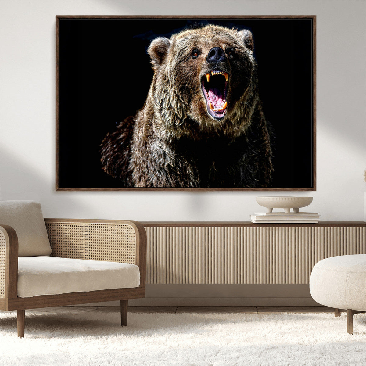 Grizzly Bear Canvas Print | Wildlife Wall Art for Cabin