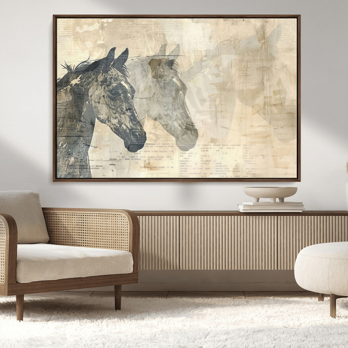 Abstract Horse Canvas Print | Modern Farmhouse Wall Art |