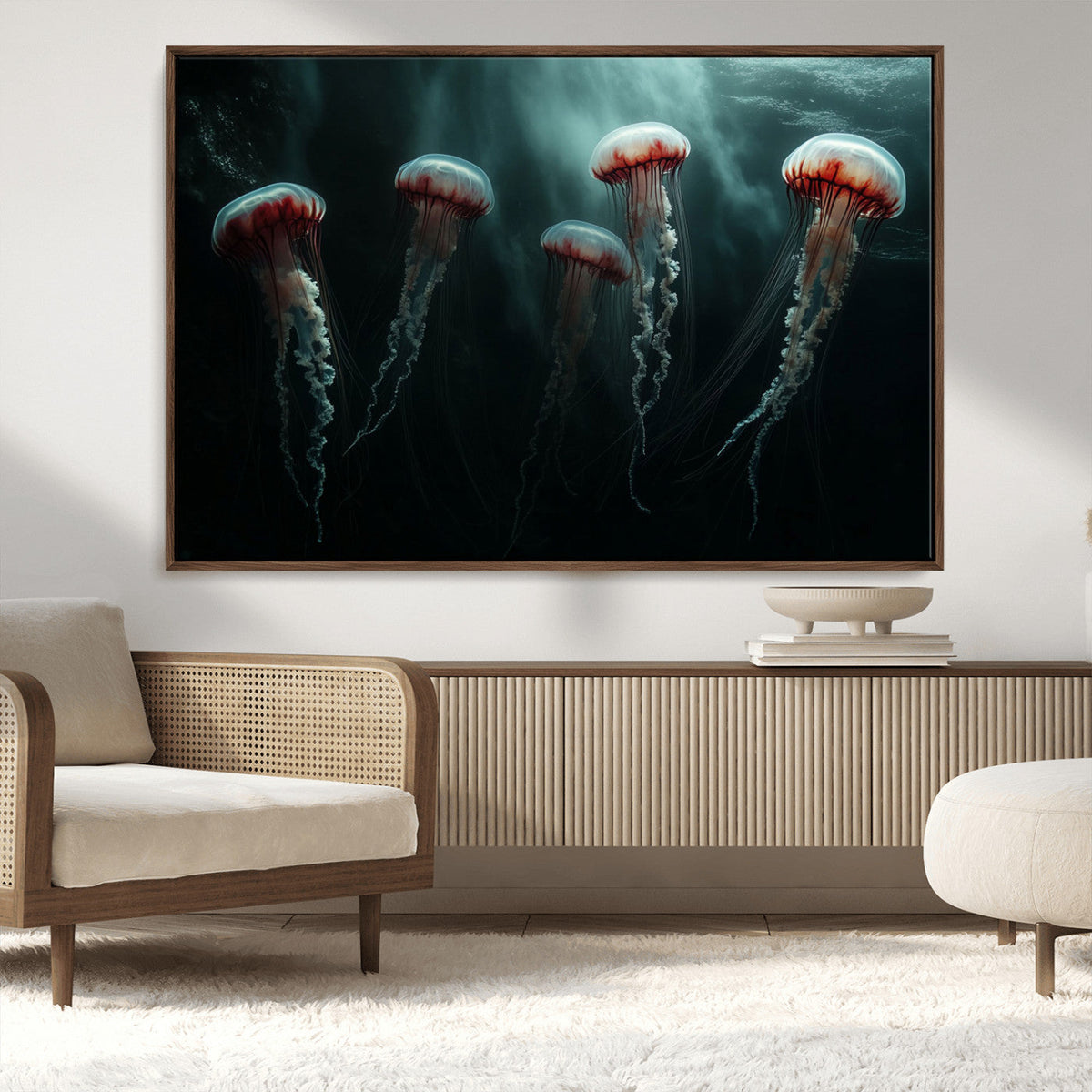 Abstract Jellyfish Wall Art Canvas Print