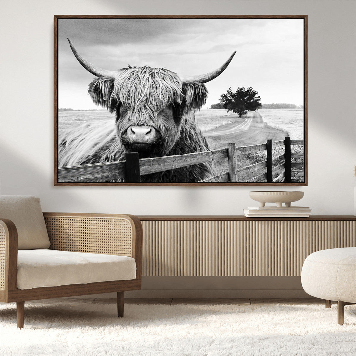 Scottish Highland Cow Wall Art | Rustic Farmhouse Décor |