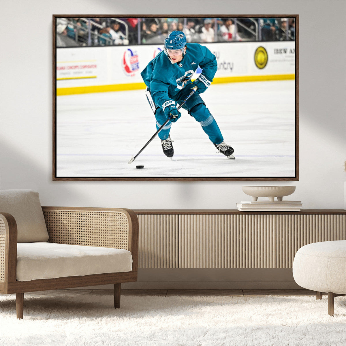 San Jose Sharks Ice Hockey Player Wall Art Canvas Print