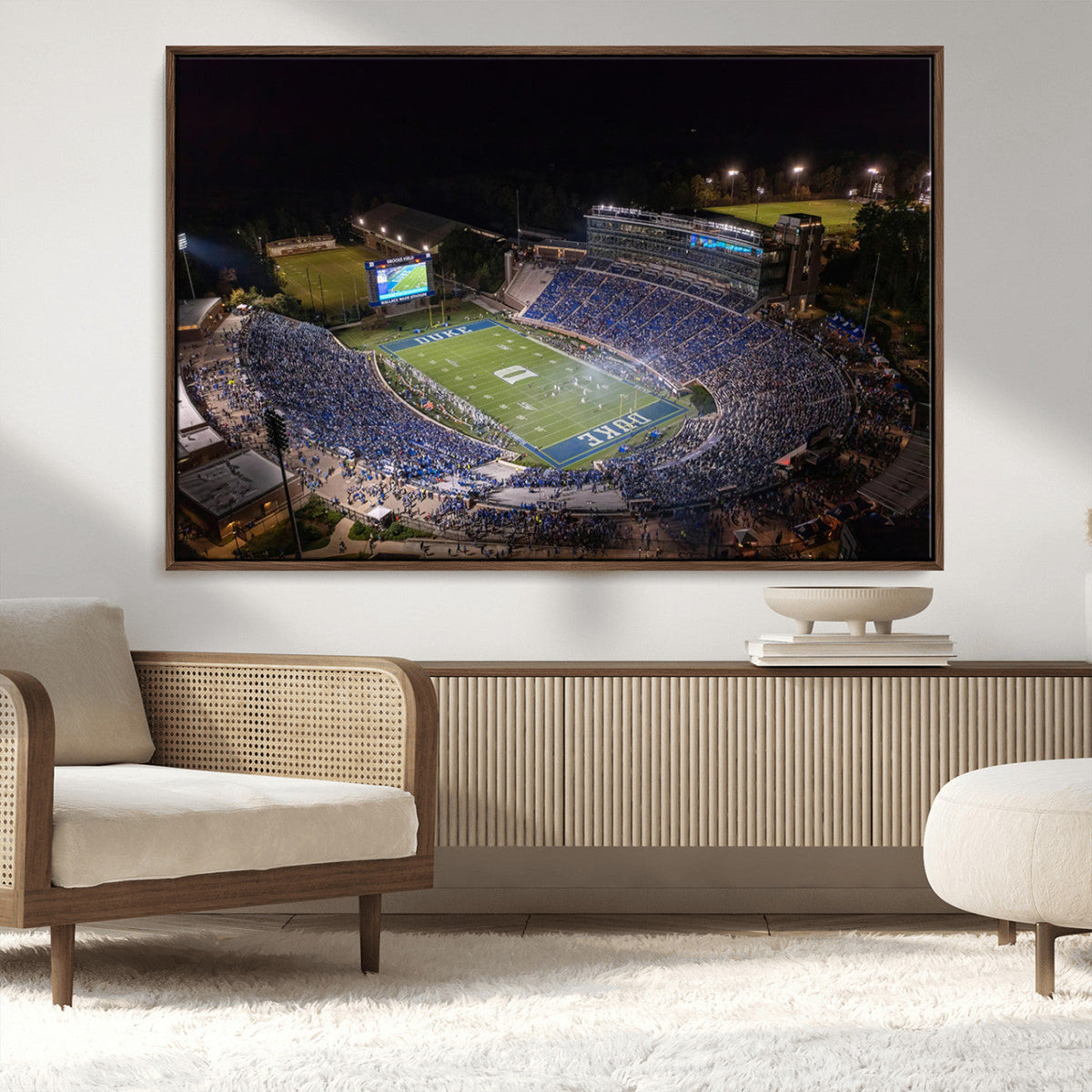 Duke University Blue Devils Football Print Canvas - Durham