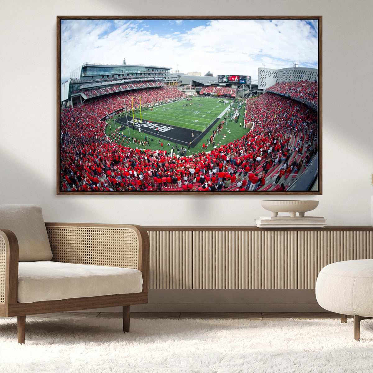 Cincinnati Bearcats Football Team Print - Nippert Stadium Wall Art Canvas Print
