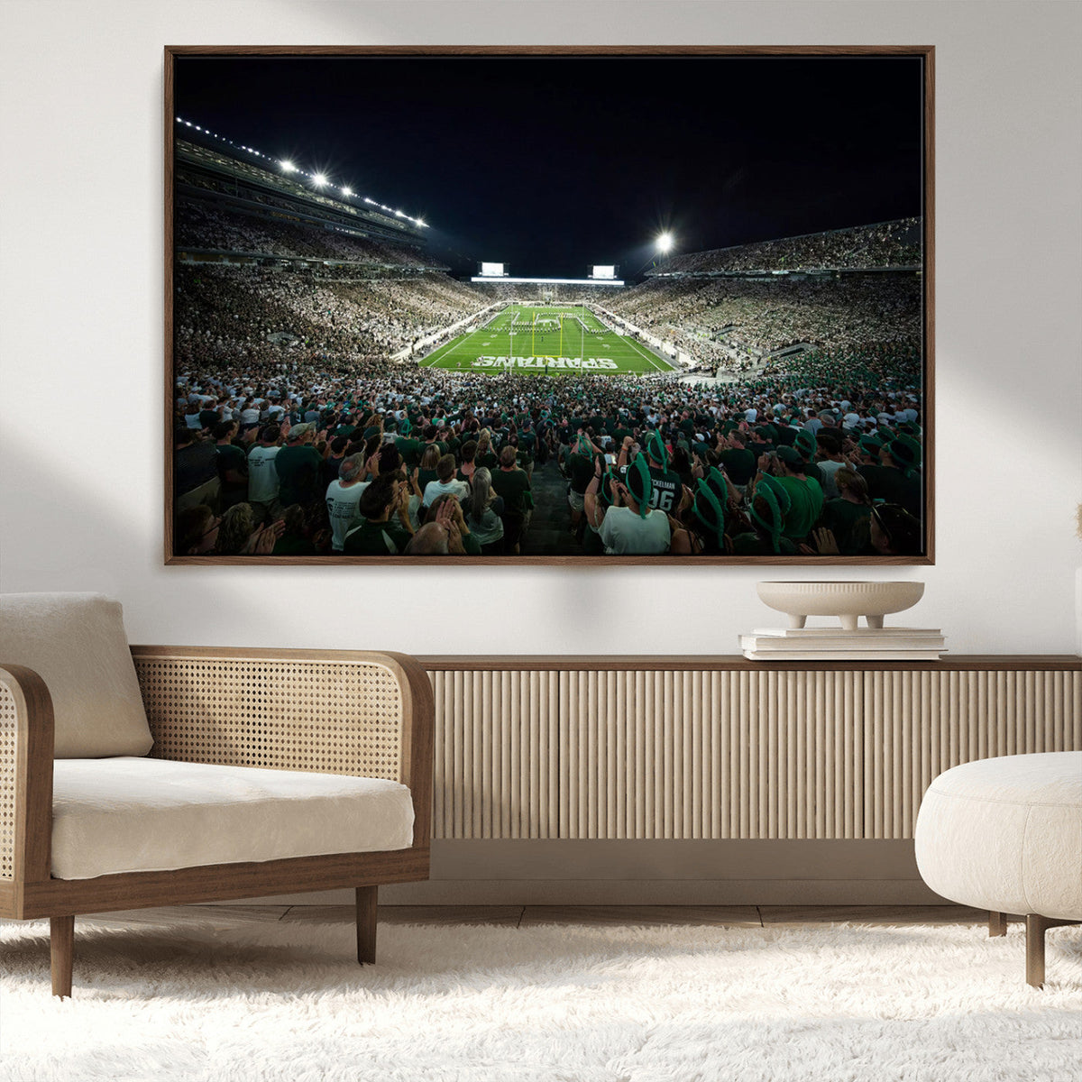 Framed Michigan State Spartans Football Team Print - East