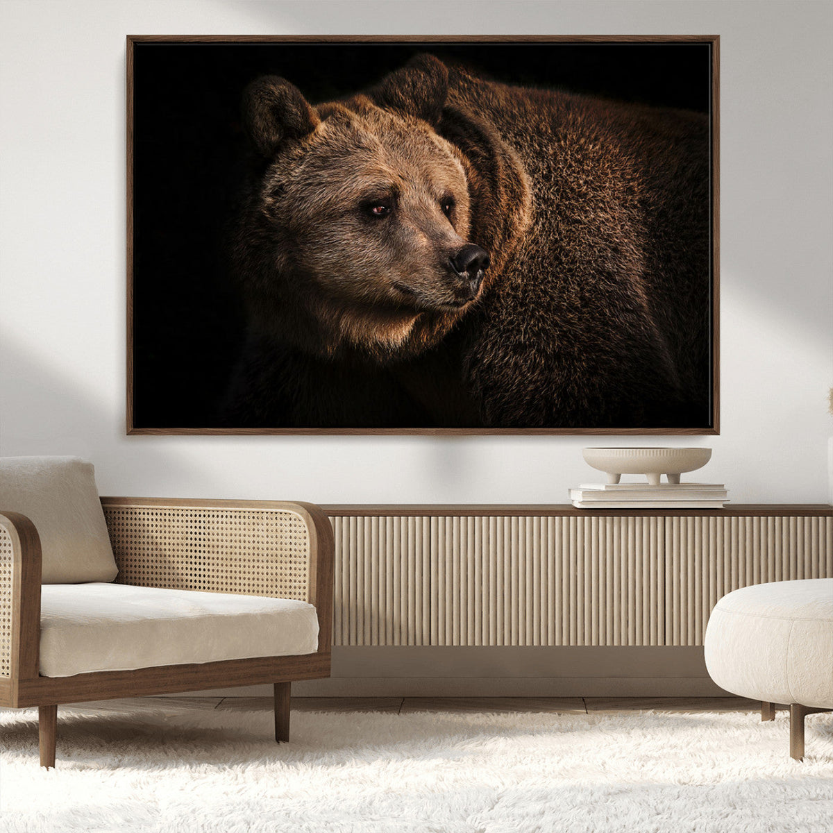 Wild Grizzly 399 Bear Canvas Wall Art Print, Bear Animal