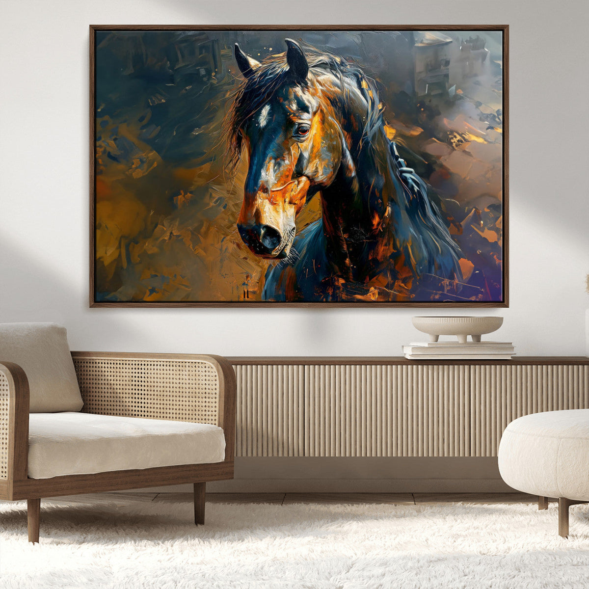 Abstract Horse Wall Art Canvas Print | Farmhouse Wall Decor