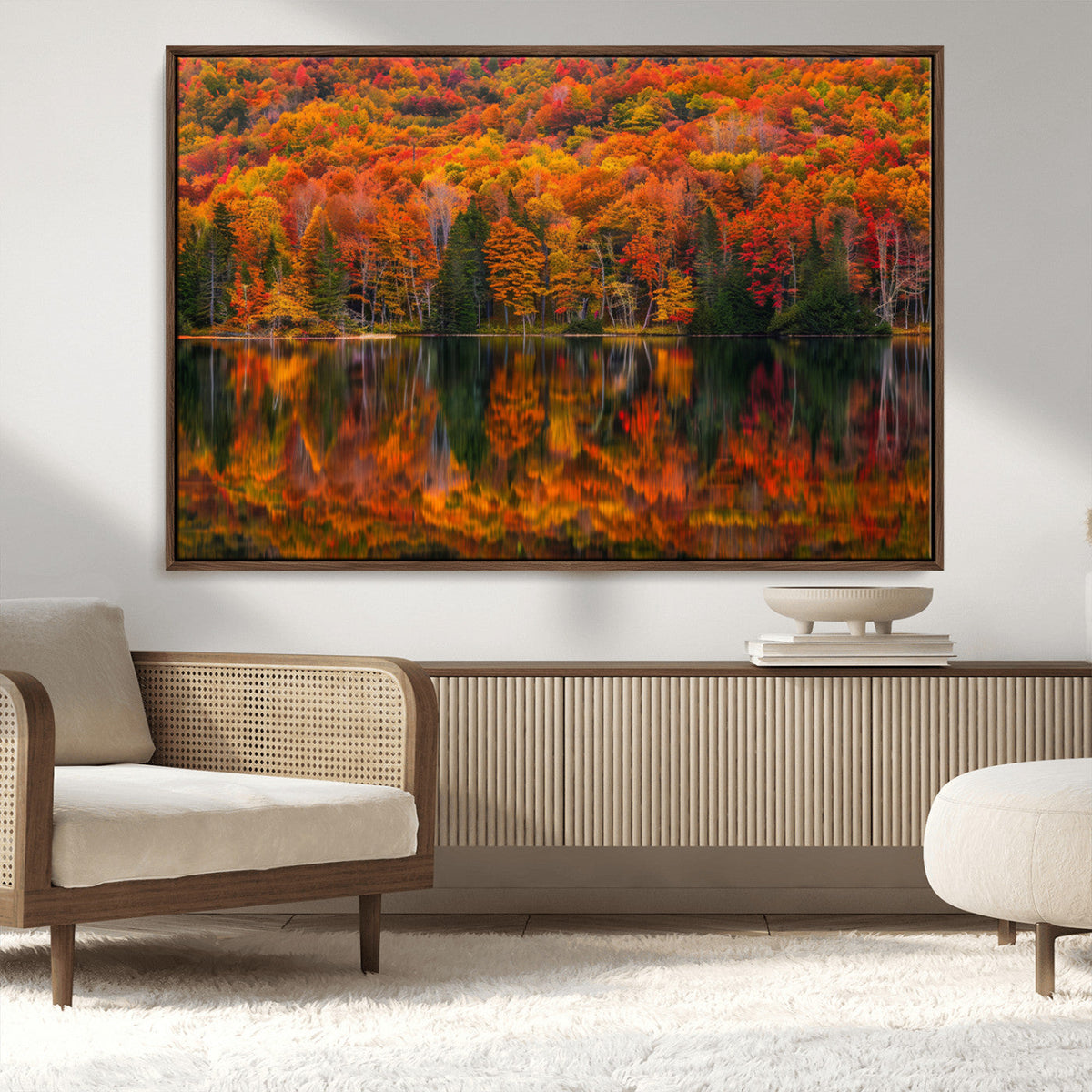 Fall Foliage Wall Art - Autumn Reflection Canvas Print,