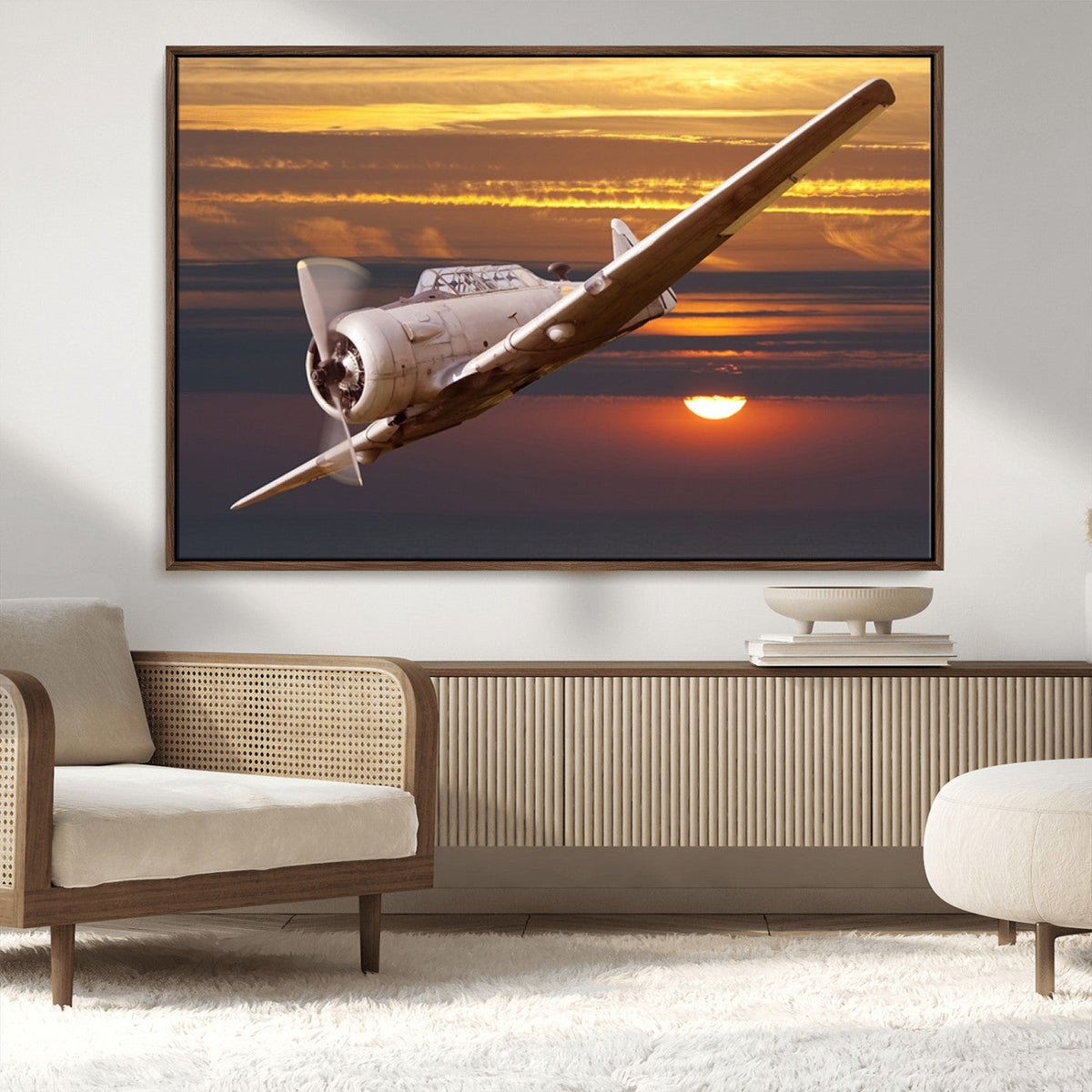 Old War Plane Wall Art Canvas Print