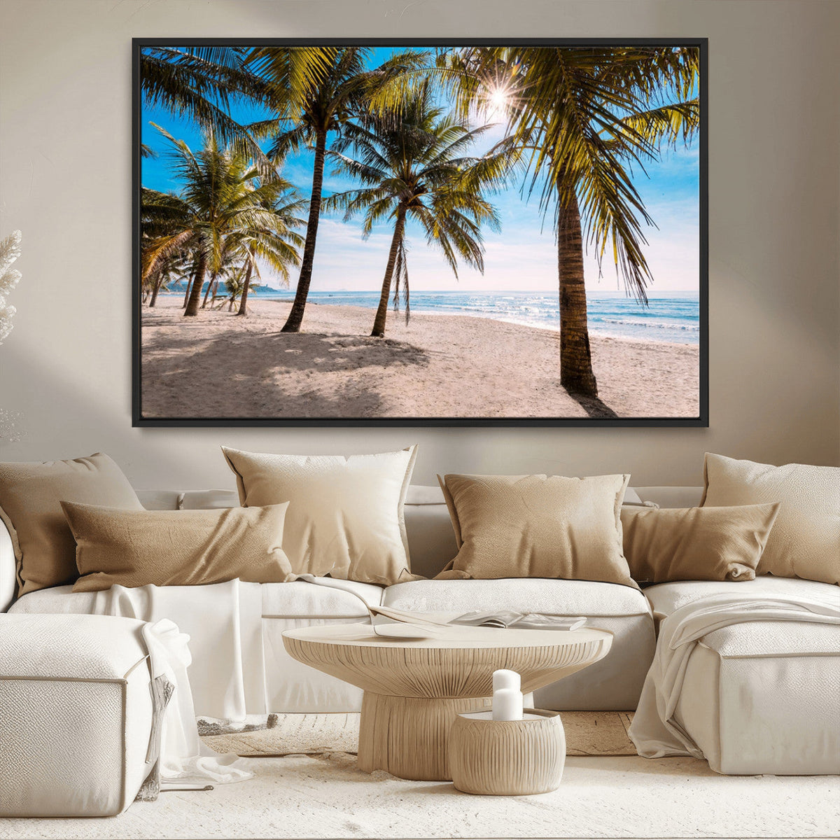 Palm Beach Tropical Island Wall Art Canvas Print