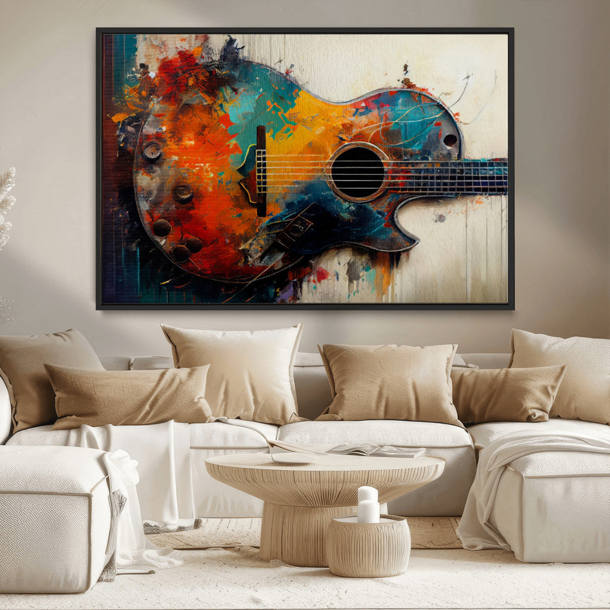 Abstract Guitar Wall Art Canvas | Vibrant Music-Inspired Art