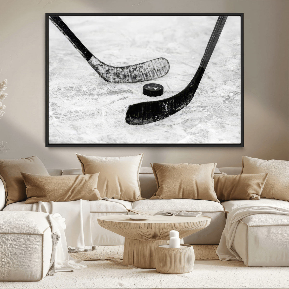 Winter Ice Hockey Sport Canvas Wall Art Print - Hockey Wall