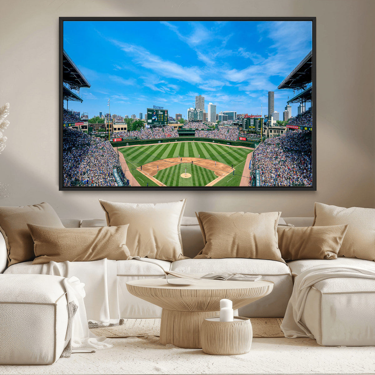 Wrigley Field Chicago Cubs Panoramic Art Multi-Piece Canvas