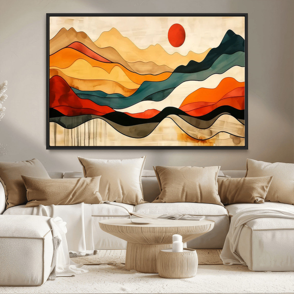 Mid Century Wall Art Print - Abstract Woodland Print -