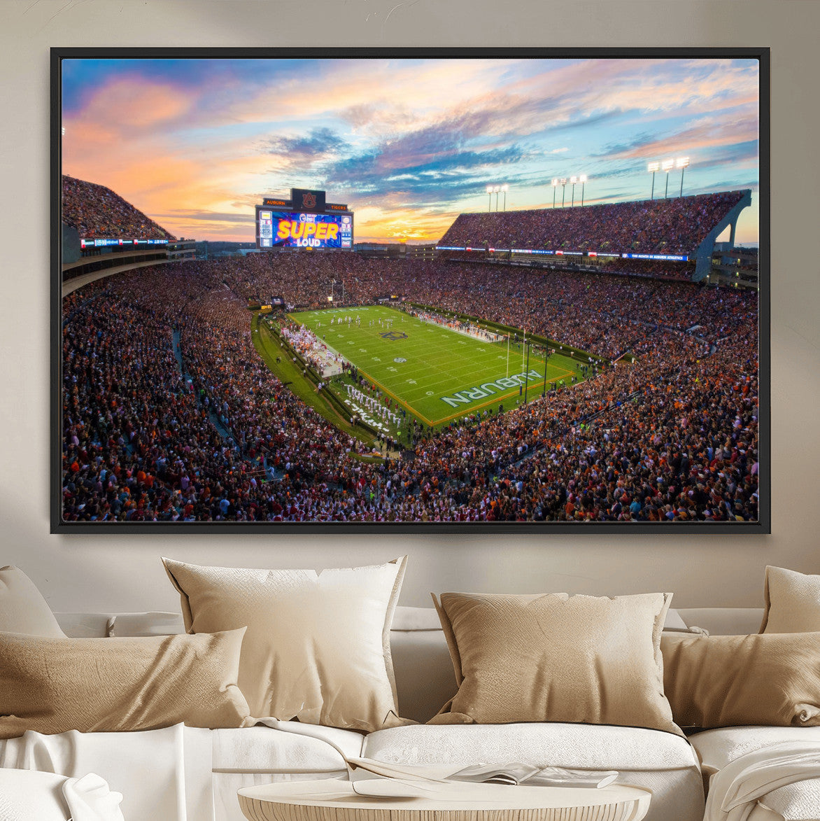 Jordan-Hare Stadium Wall Art Canvas Print, Football Stadium
