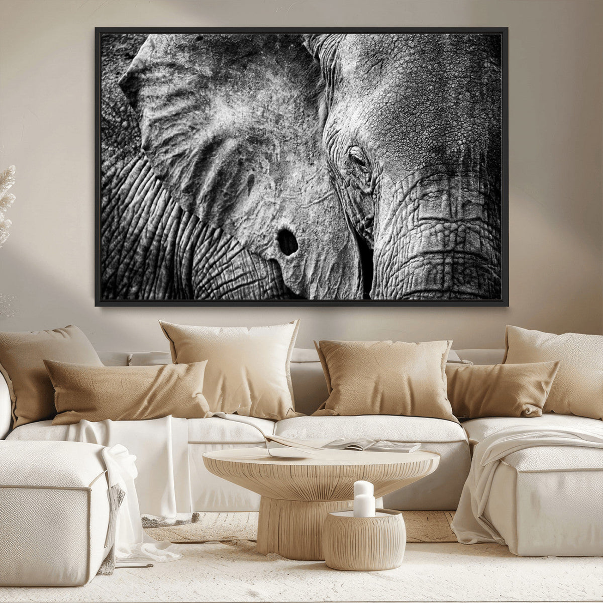 Wild Old Elephant Wall Art Canvas Print