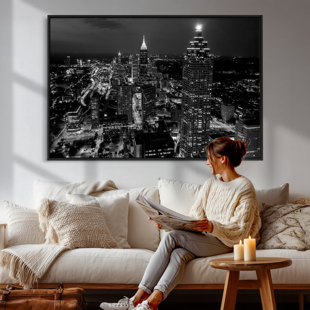 Atlanta Skyline Wall Art Canvas Print, Atlanta Downtown