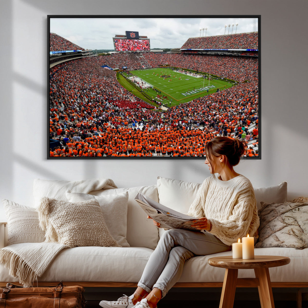 Auburn Stadium Wall Art Canvas Print, Jordan Hare Stadium