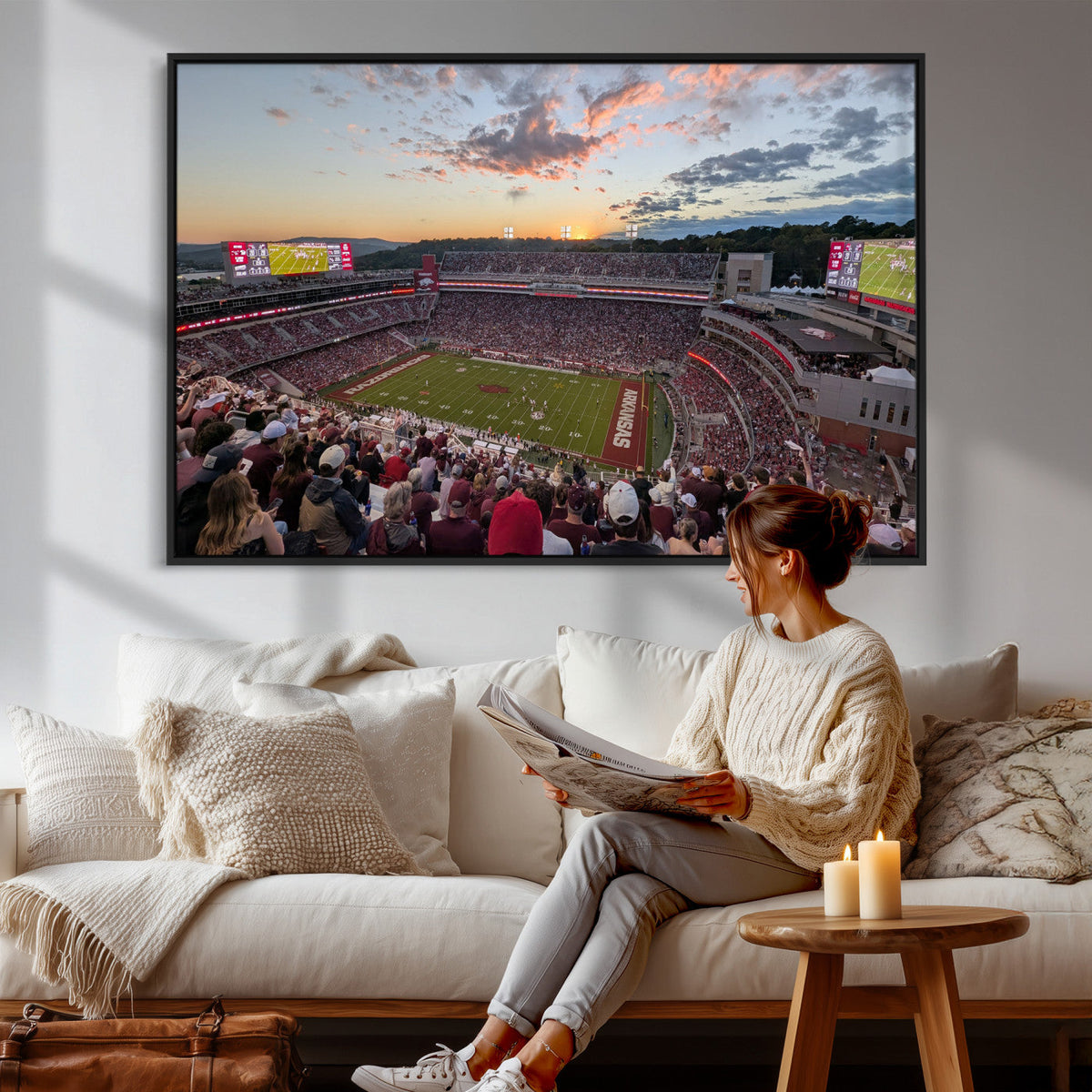 Donald W. Reynolds Razorback Stadium Wall Art Canvas Print –