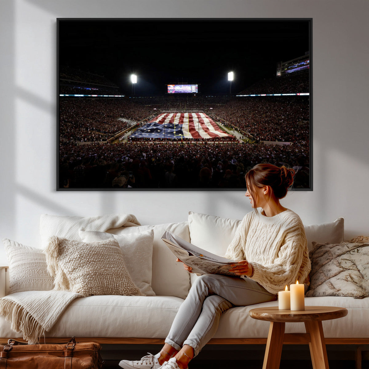 Oklahoma Memorial Stadium Wall Art Canvas Print – Oklahoma