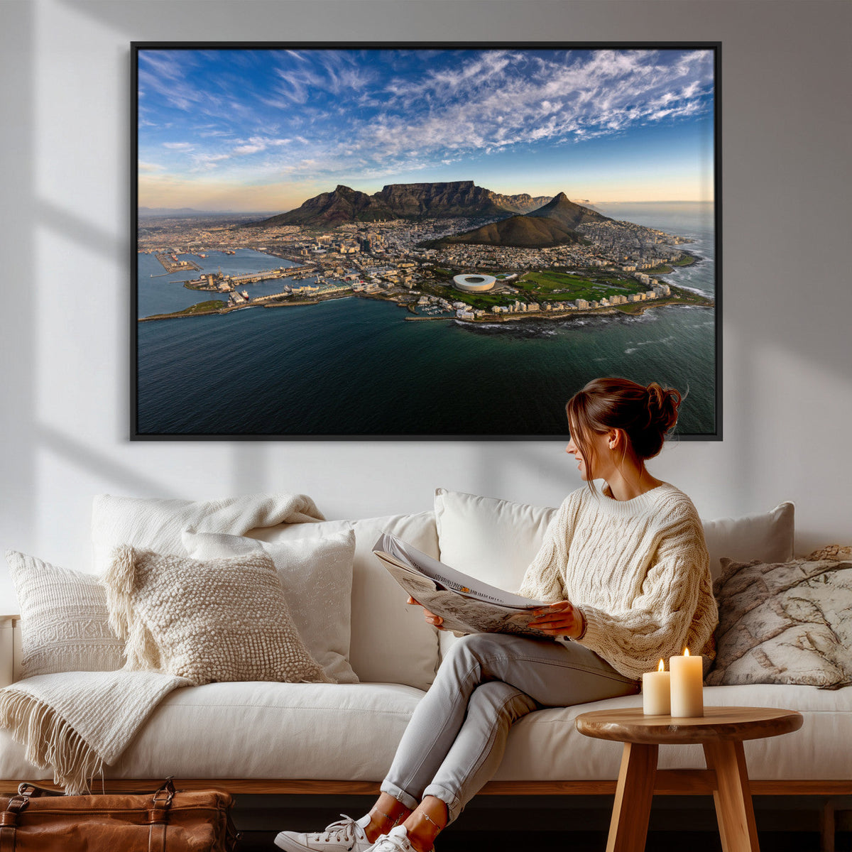 Cape Town Wall Art Canvas Print – Table Mountain Coastal