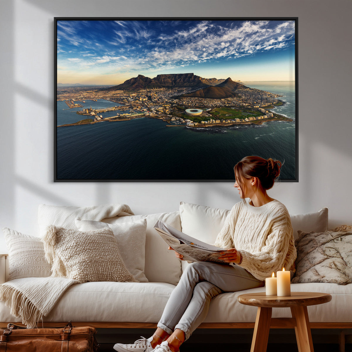 Cape Town Skyline Wall Art Canvas Print – Table Mountain