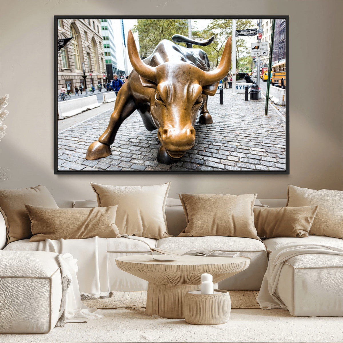 Charging Bull Wall Art Canvas Print