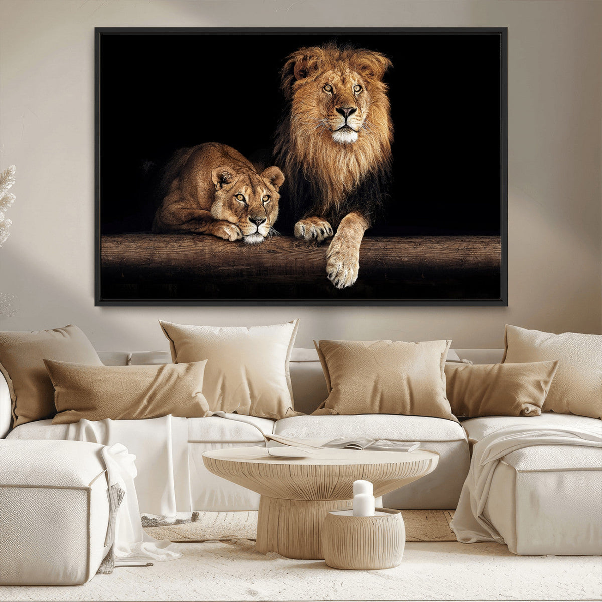 Lion Canvas Wall Art – Majestic Animal Print Artwork for