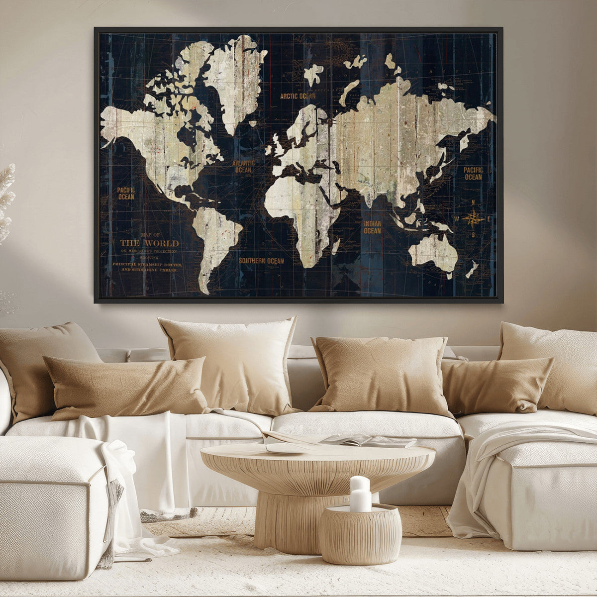 World Map Canvas Print – Detailed Map of the World Wall Art