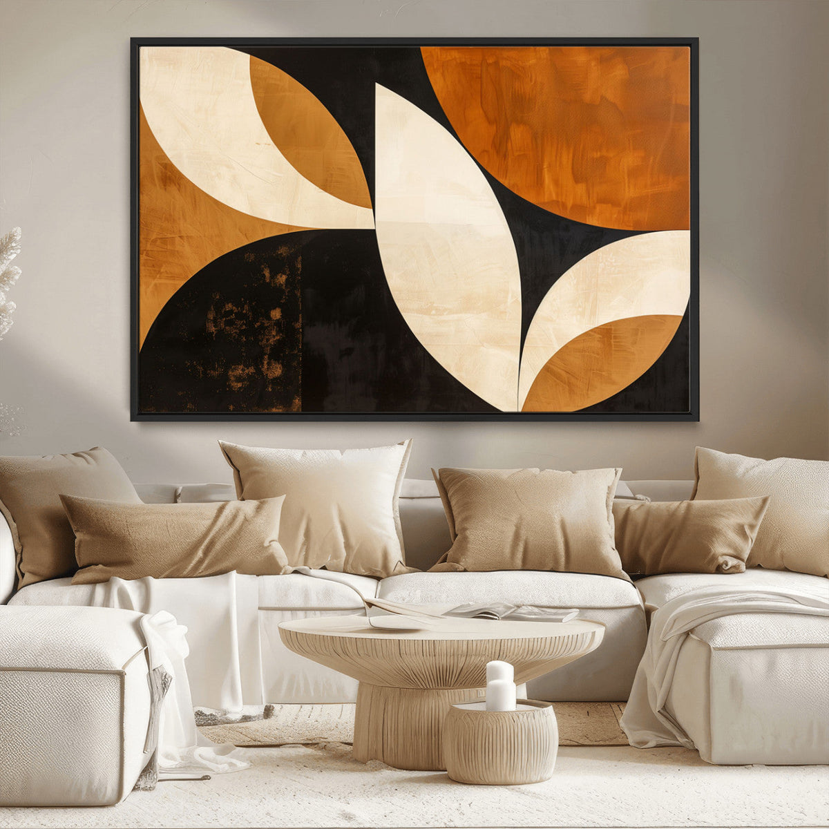Geometric Abstract Wall Art Canvas Print, Mid Century Modern
