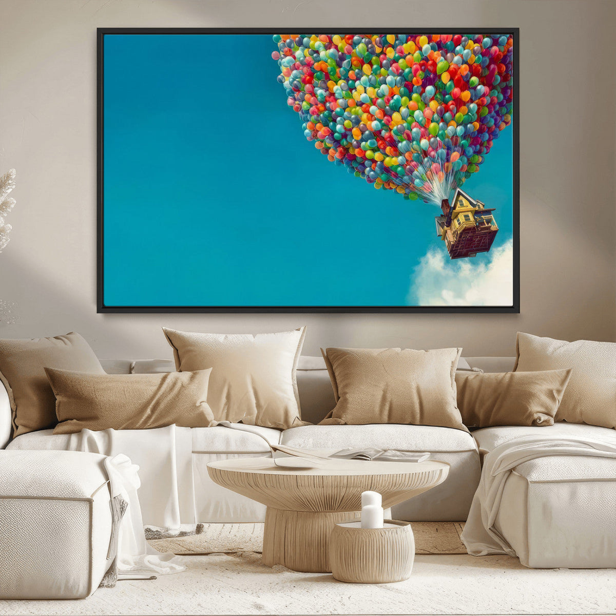 Carl Fredricksen, Up Movie Wall Art, Colorful Balloon House