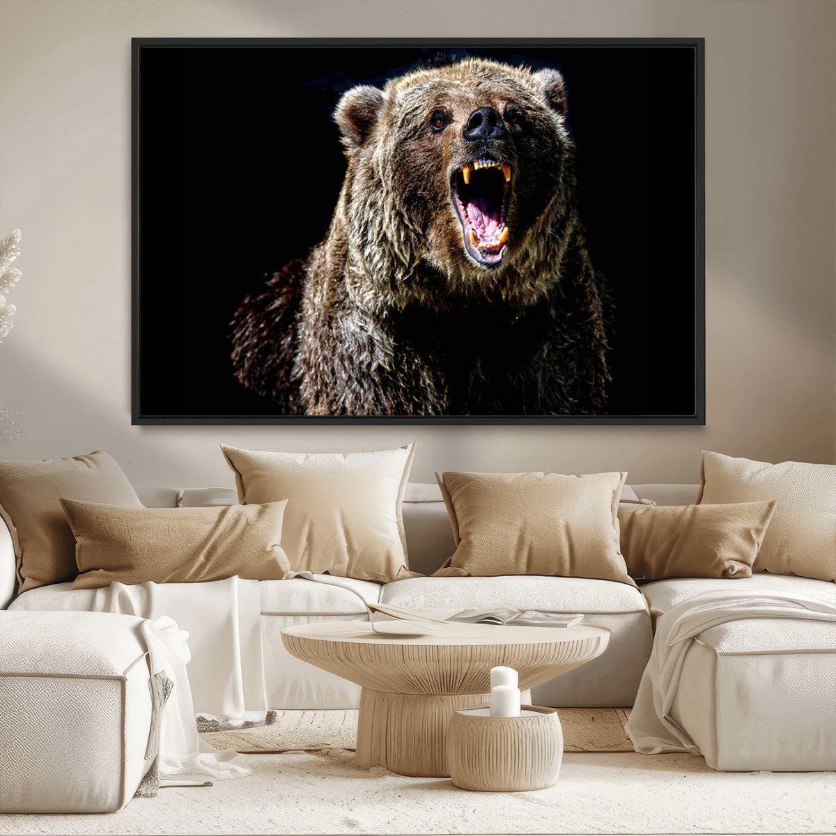 Grizzly Bear Canvas Print | Wildlife Wall Art for Cabin