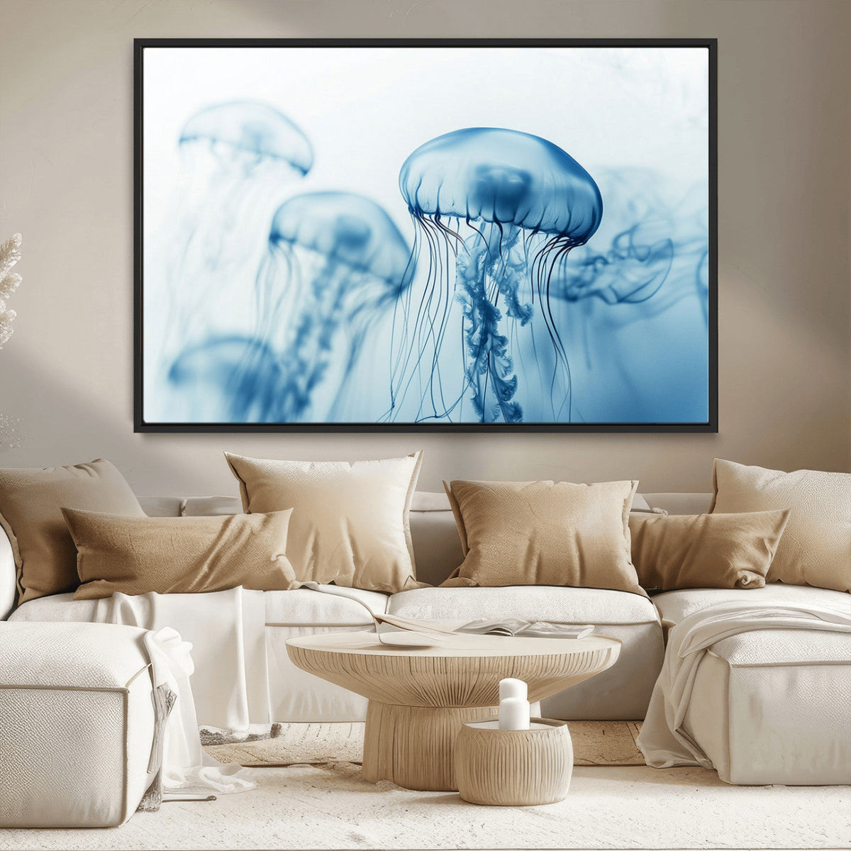 Blue Jellyfish Wall Art Canvas Print