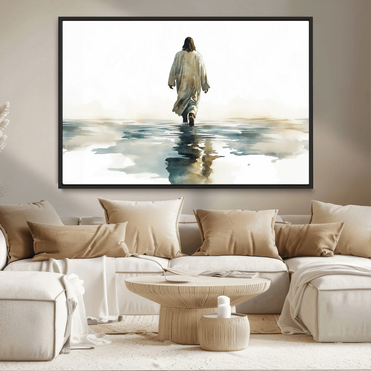 Abstract Jesus Wall Art Canvas Print, Christian Wall Art,