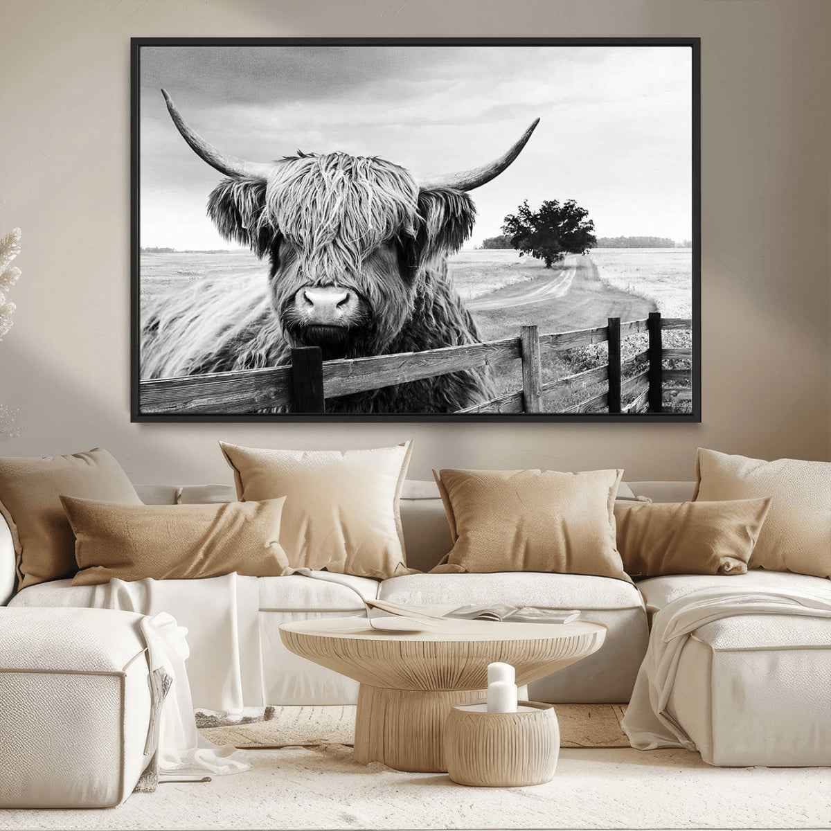 Scottish Highland Cow Wall Art | Rustic Farmhouse Décor |