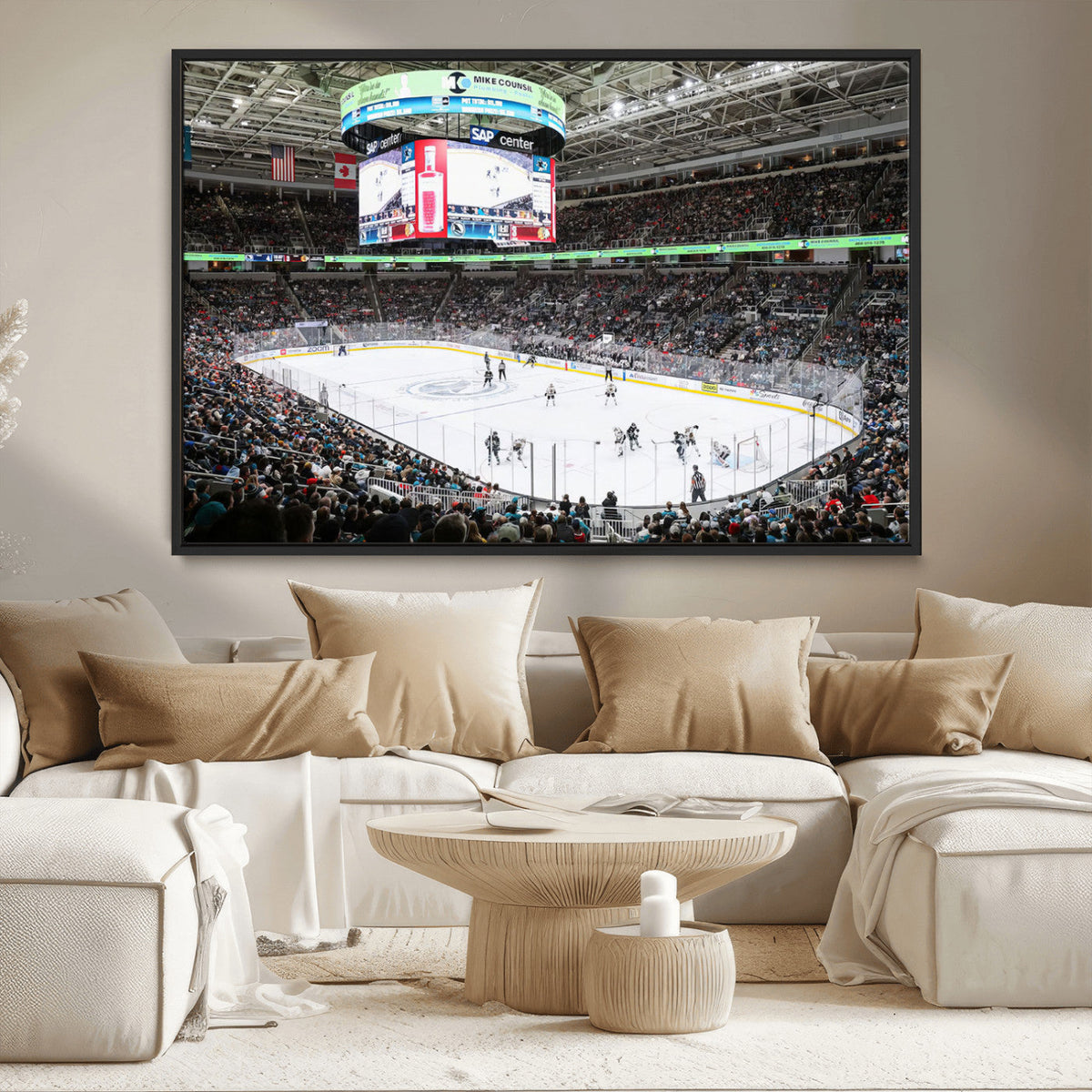 Sharks Arena Blackhawks Sharks Ice Hockey Stadium Wall Art