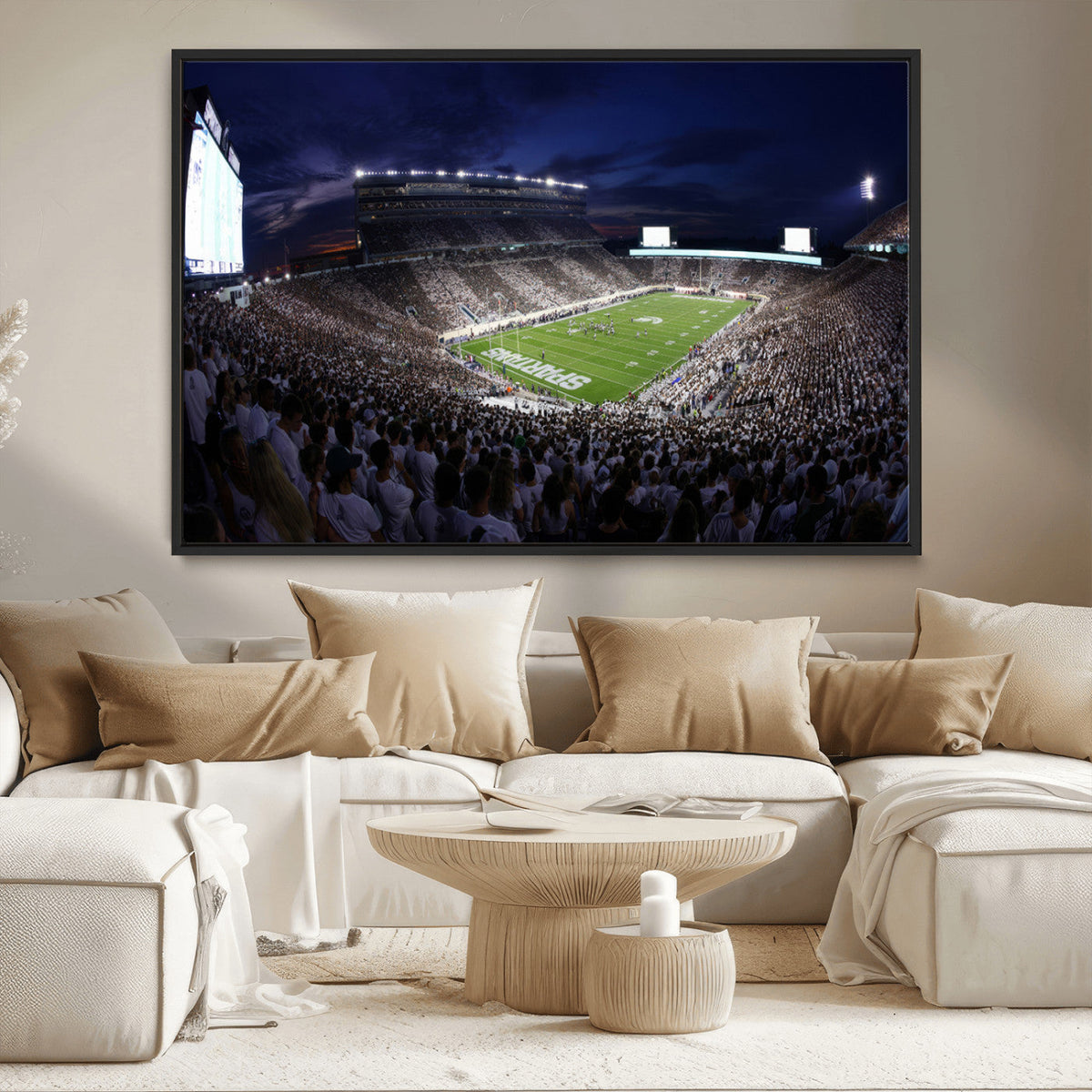 Michigan State Spartans Canvas, Framed Football Team Print -