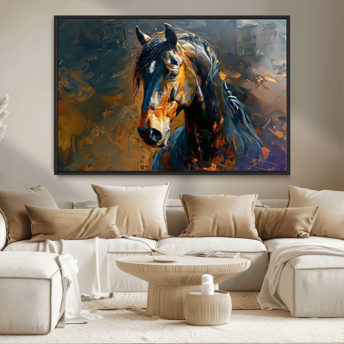 Abstract Horse Wall Art Canvas Print | Farmhouse Wall Decor