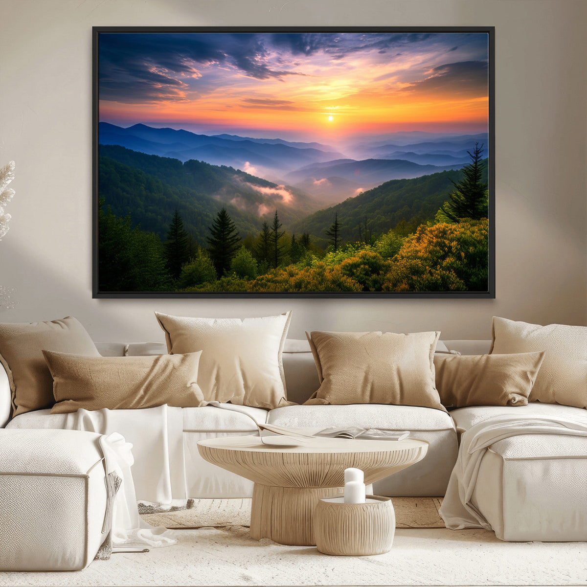 Majestic Mountain Sunrise Print | Landscape Wall Art |