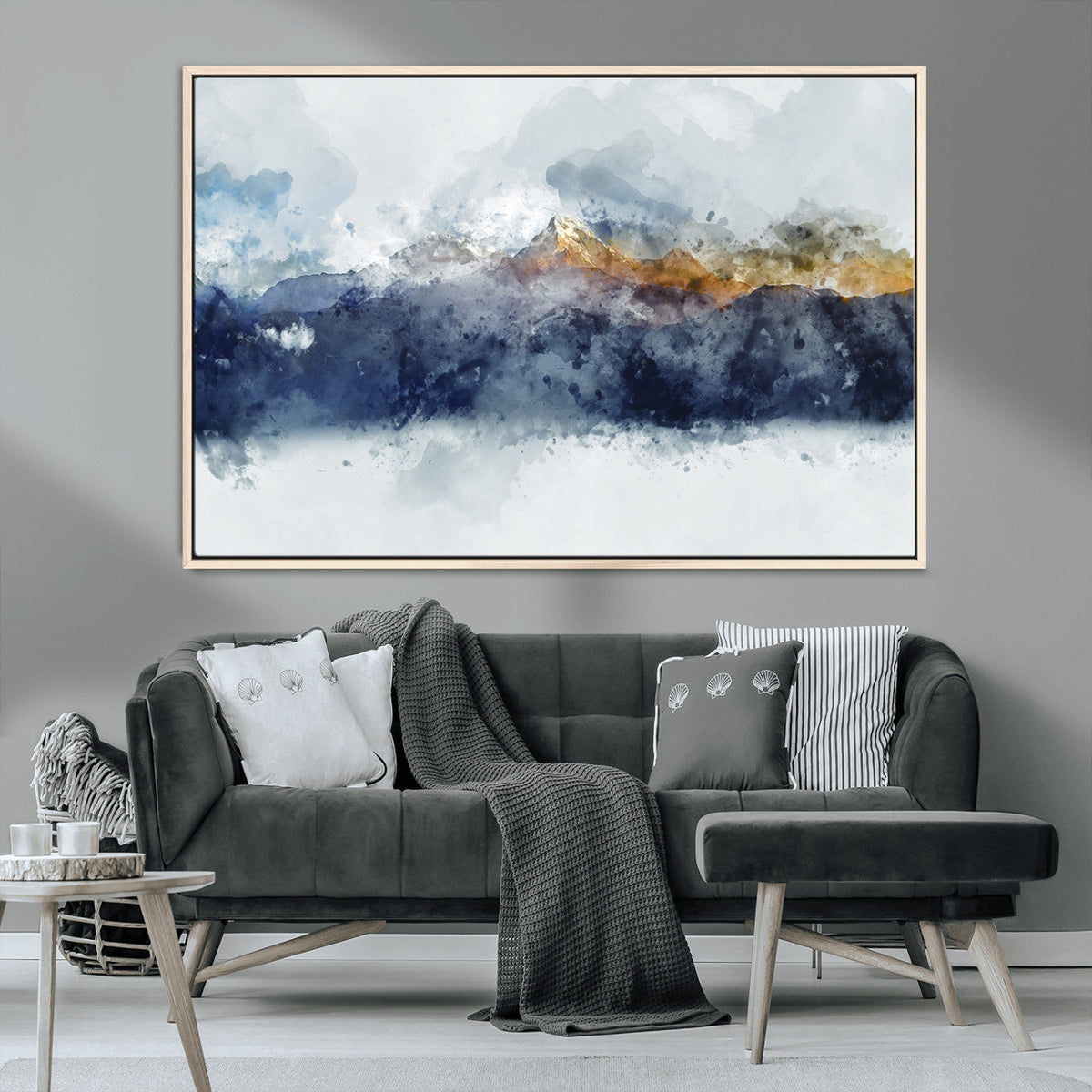 Abstract Mountain Range Art Canvas Print | 3 Panel