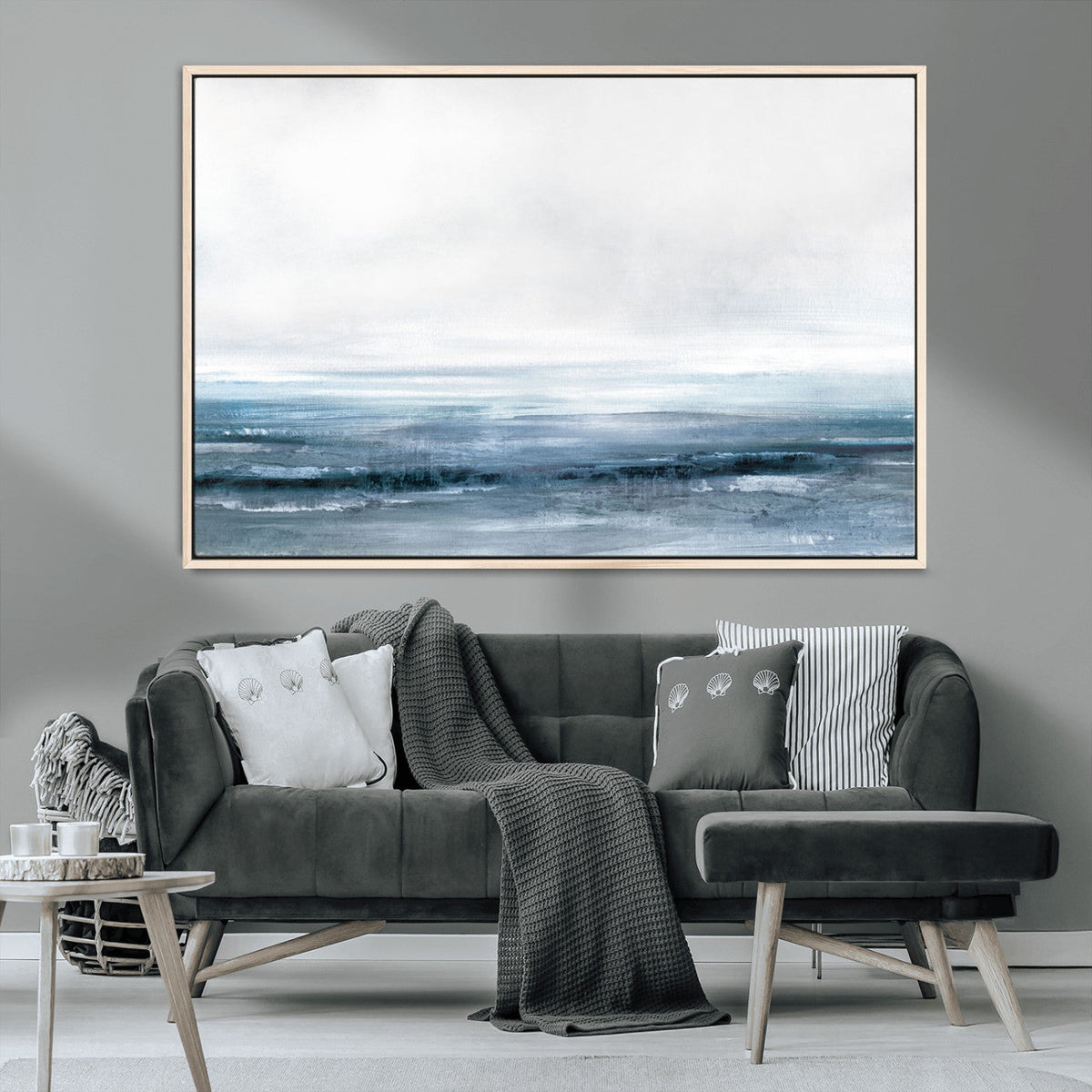 Blue Ocean Abstract Artwork Wall Art Canvas Print