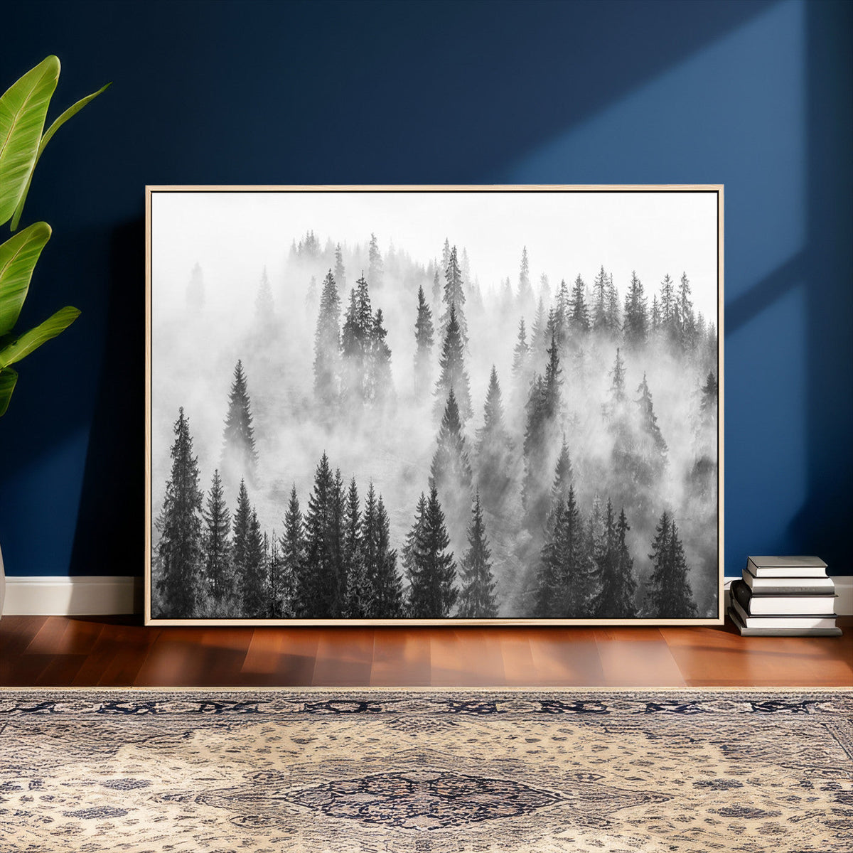 Forest Wall Art Print | Foggy Pine Forest Canvas Wall Art -